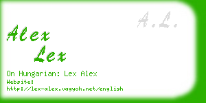 alex lex business card